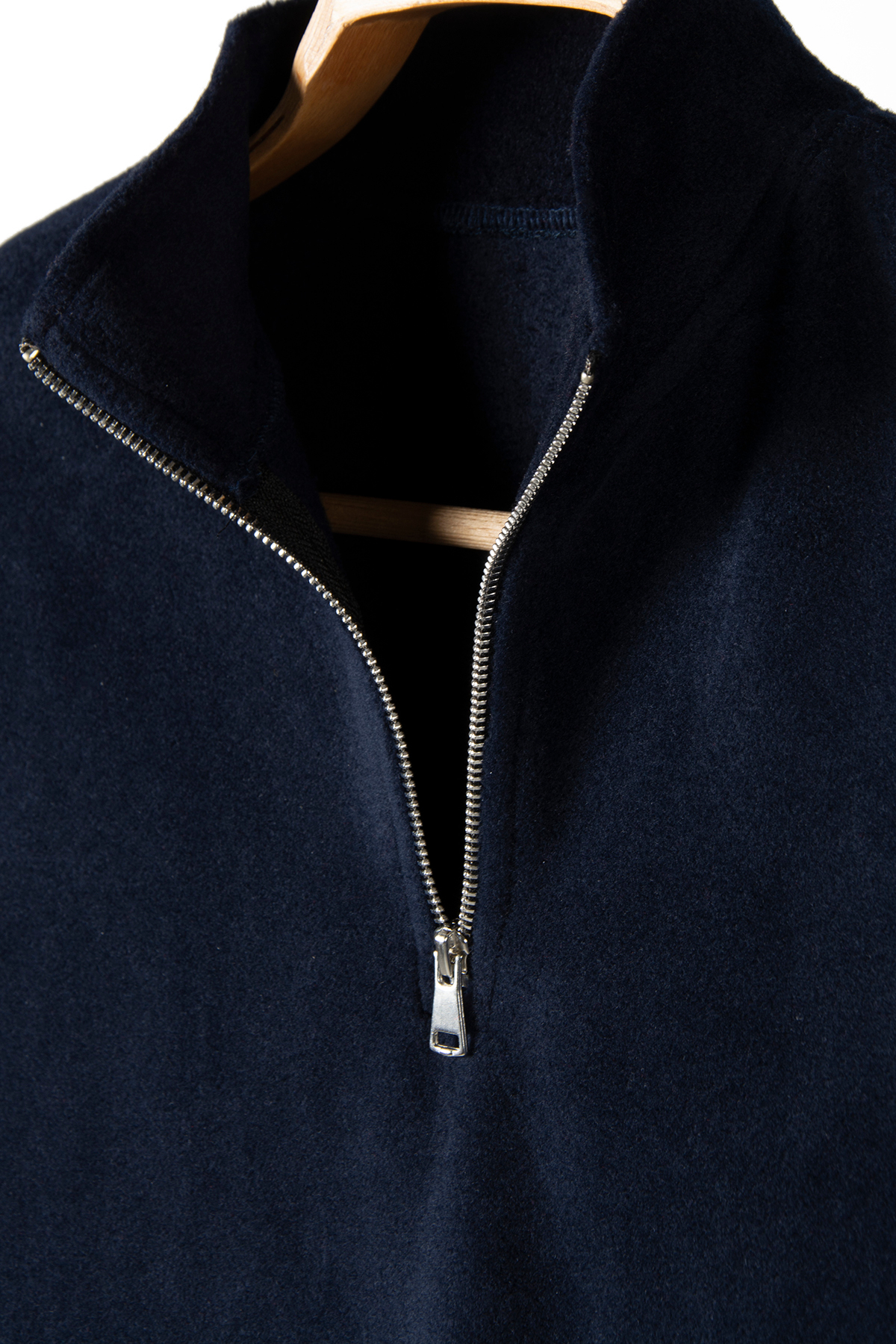 Lacivert Yarım Fermuarlı Regular Kalıp Dik Yaka Polar Sweatshirt — سرمه‌ای ADG24PLR210824 — تصویر 2 از 7