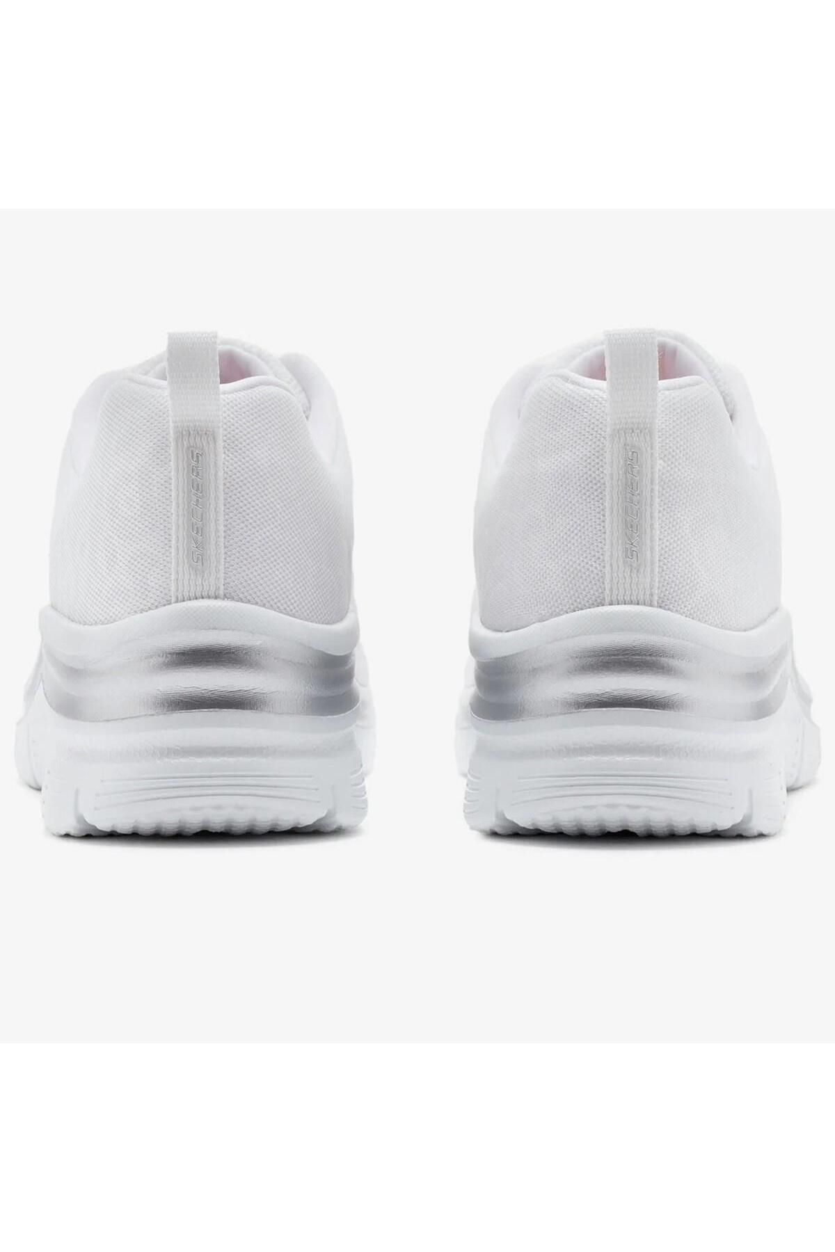 Skechers Air Cooled Memory Foam Fashion Fit Sneaker Gunluk Spor Ayakkab Beyaz Yukseklik 4 4 cm