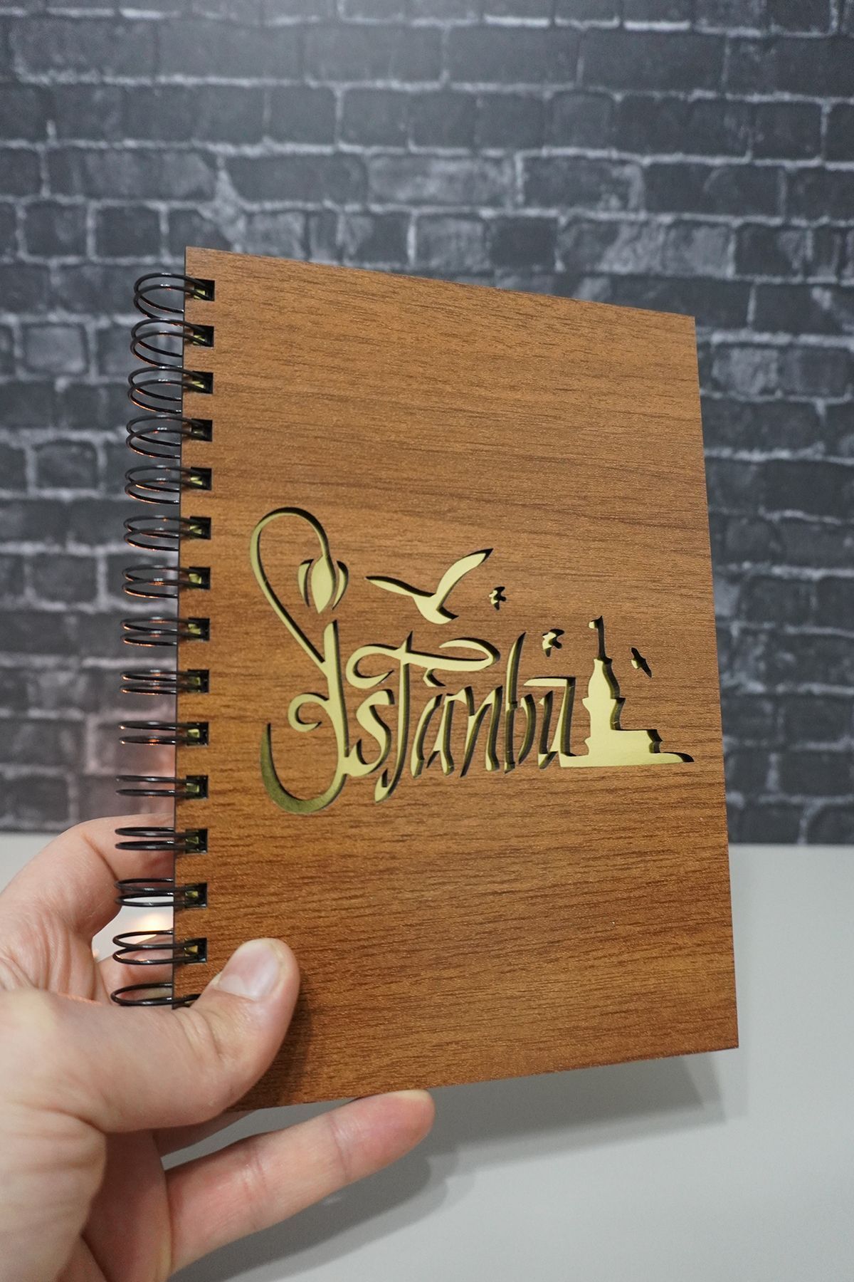markcat-Istanbul Patterned Wooden Notebook - Notebook - School Notebook - Unlined Notebook - Notebook 3