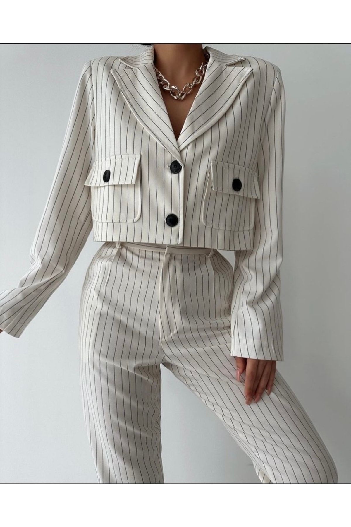 Leos Moda-New Yorker Striped Crop Set 2