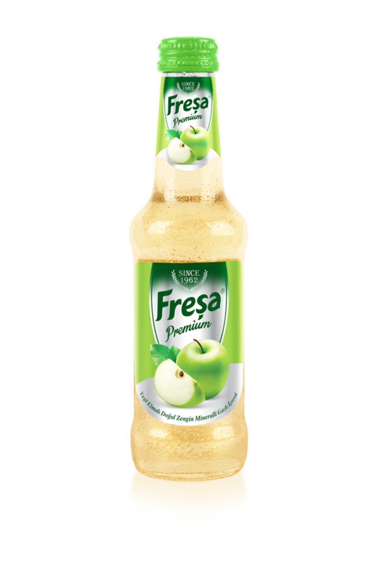 FREŞA Freşa Premium Yeşil Elmalı Vitaminli Doğal Zengin Mineralli Gazlı İçecek 250ml * 24 Adet