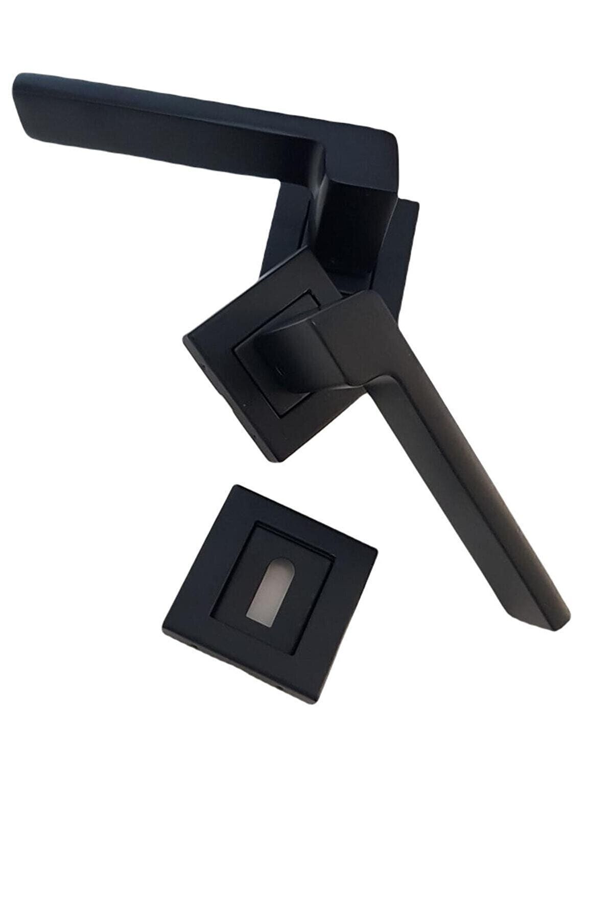 Sofuoğlu-Luxury Anka Square Rosette (ROOM) Door Handle Matte Black (2 PIECES - SET, FRONT AND BACK SIDE) 4