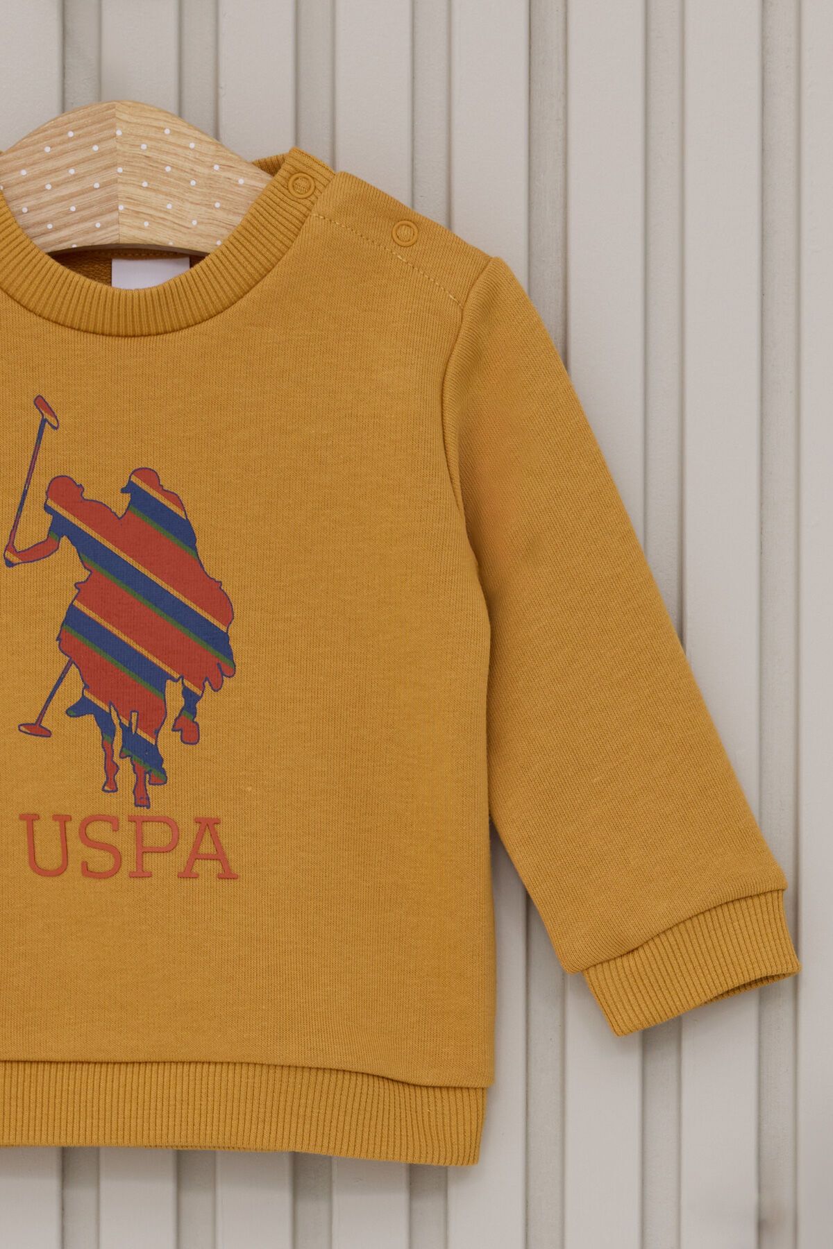 ست نوزاد 2 تکه زرد نوزاد پسر U.S. Polo Assn.