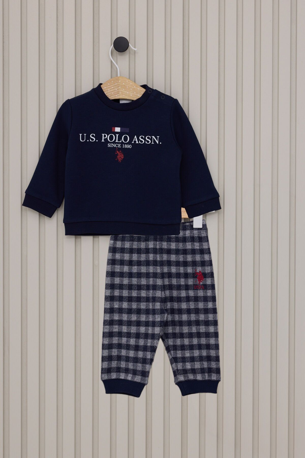 U.S. Polo Assn. Baby Boy Navy Blue 2 Piece Baby Set Trendyol