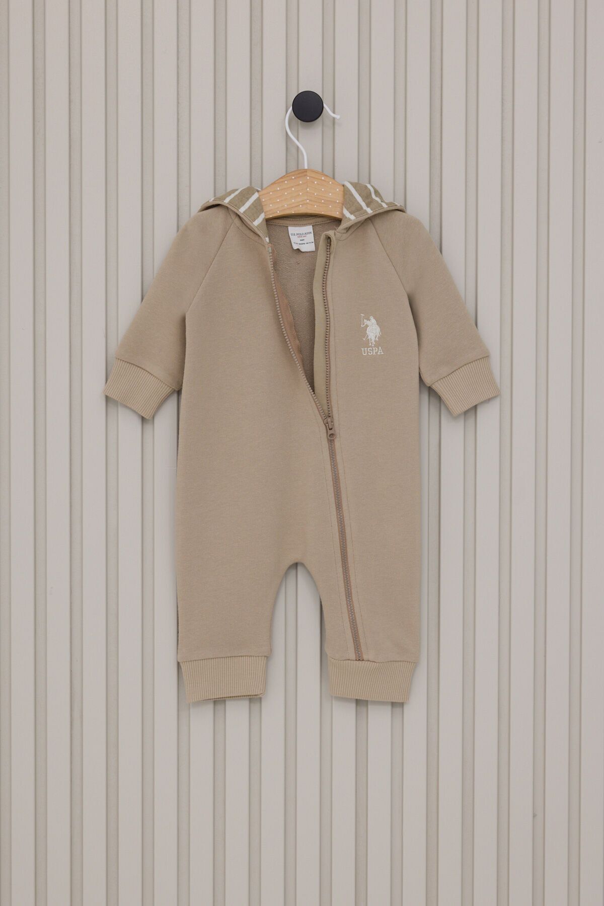 رومپر قهوه ای نوزاد پسر U.S. Polo Assn.