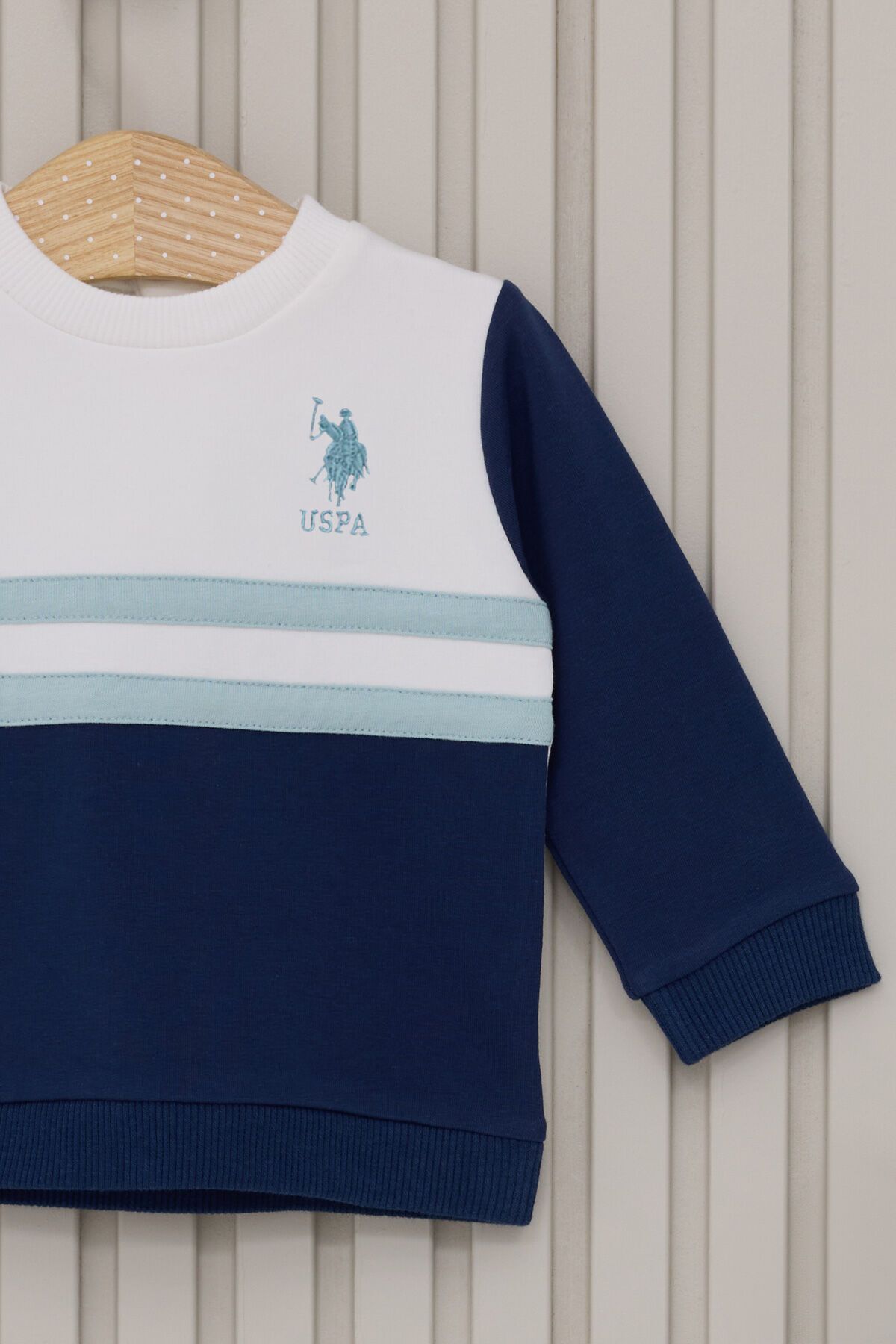ست نوزاد 2 تکه کرم نوزاد پسر U.S. Polo Assn.