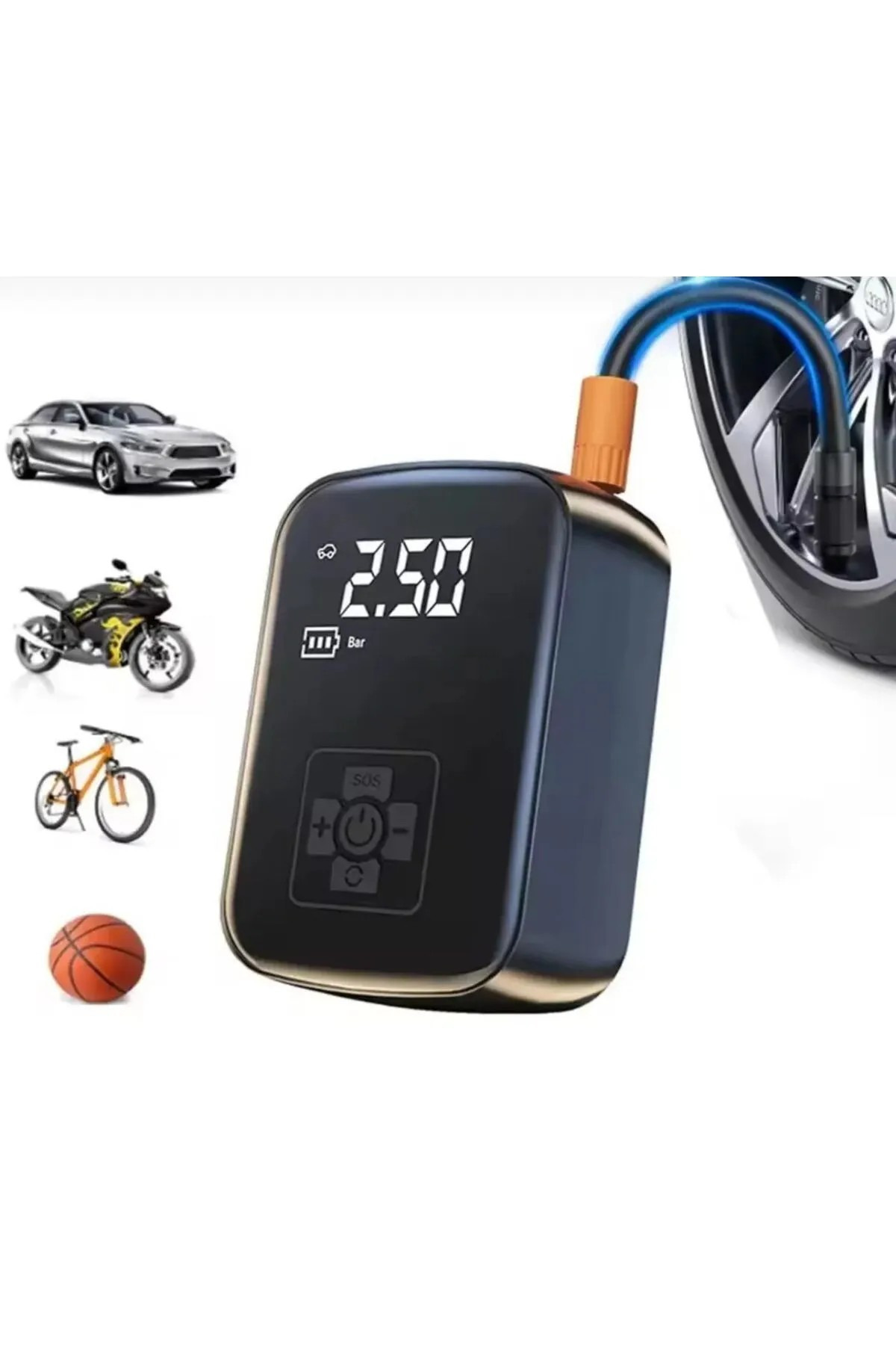 Protonust Mini Şarjlı Araba Hava Kompresörü Taşınabilir Lastik Şişirme Pompası Ekranlı ve LED Işıklı Powerbank