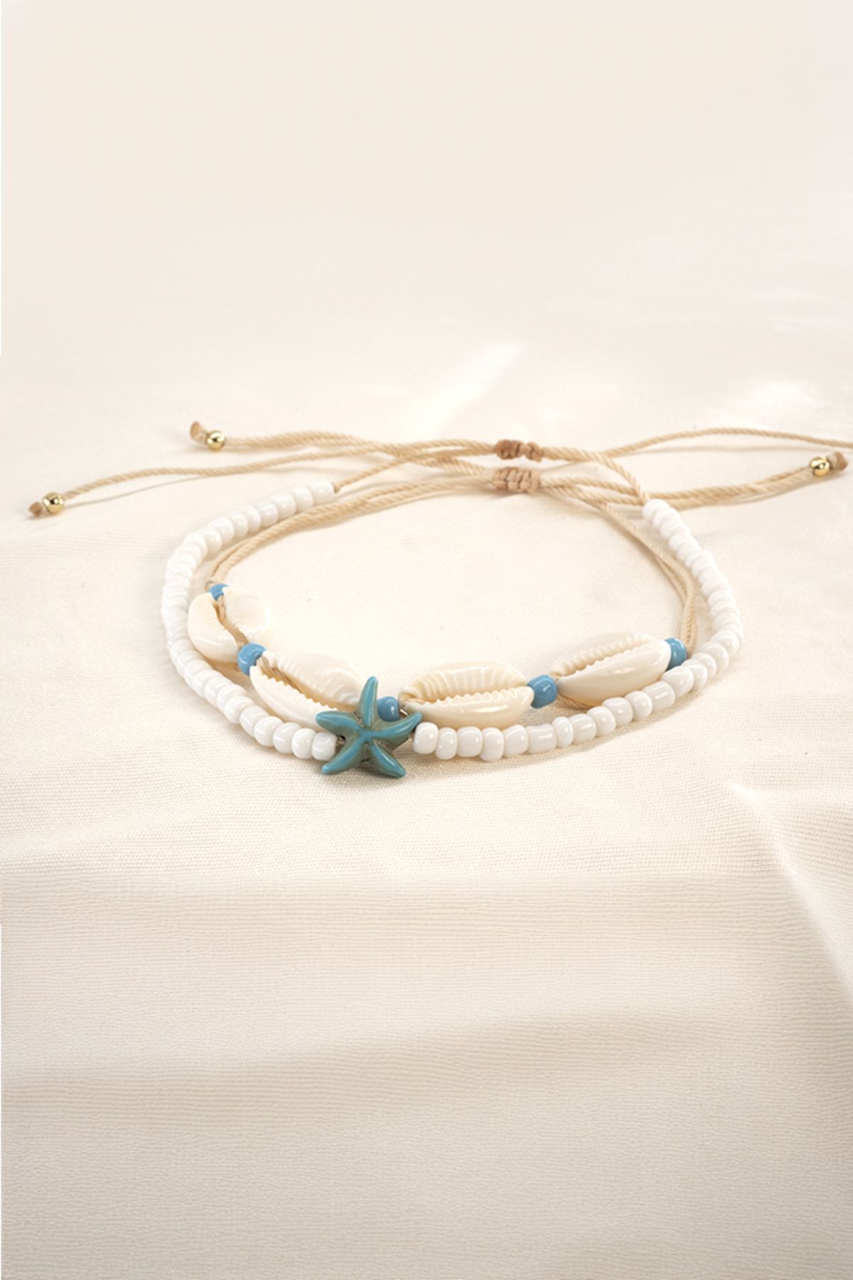 Chillin'-Seashell and Starfish - Double Anklet Set with Adjustable Elevator 3