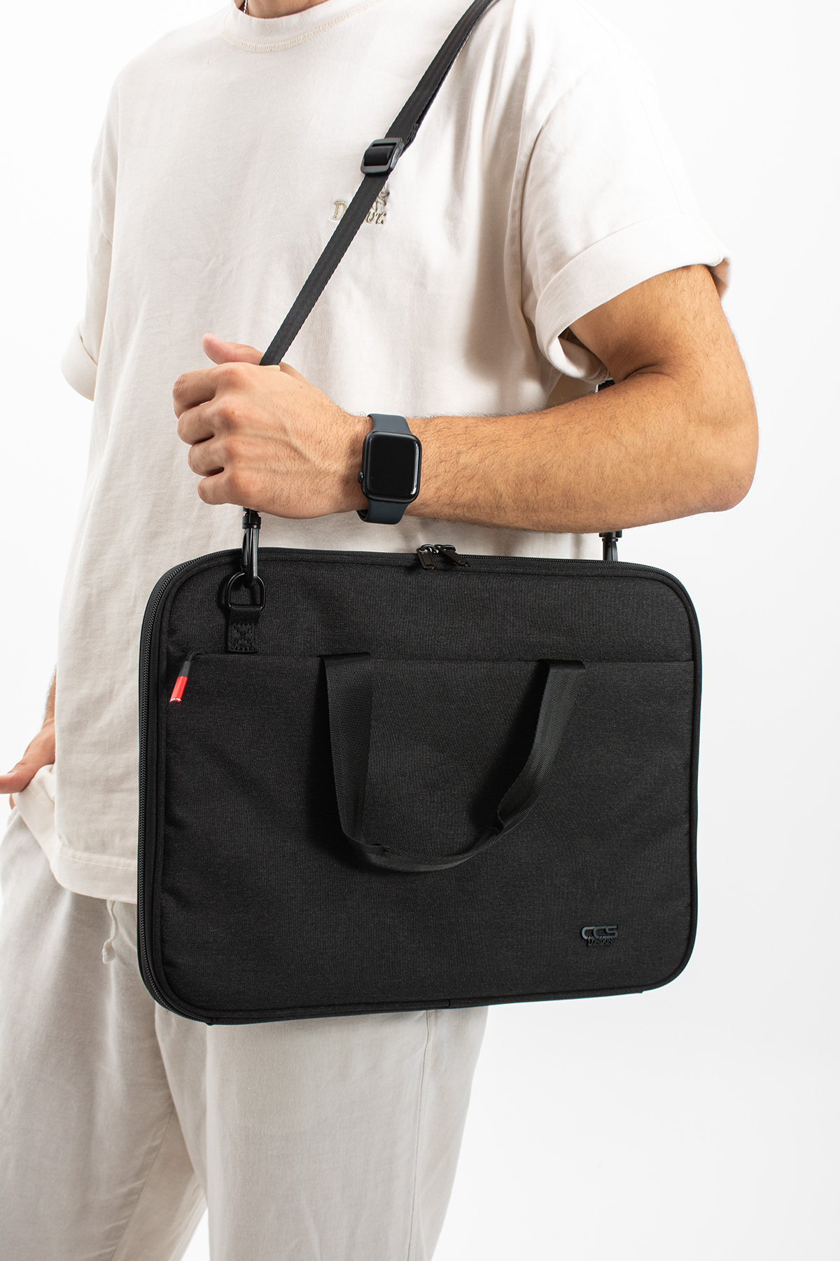  کیف لپ‌تاپ باریک ۷۱۴۲۳، مقاوم در برابر آب، محافظ، مشکی