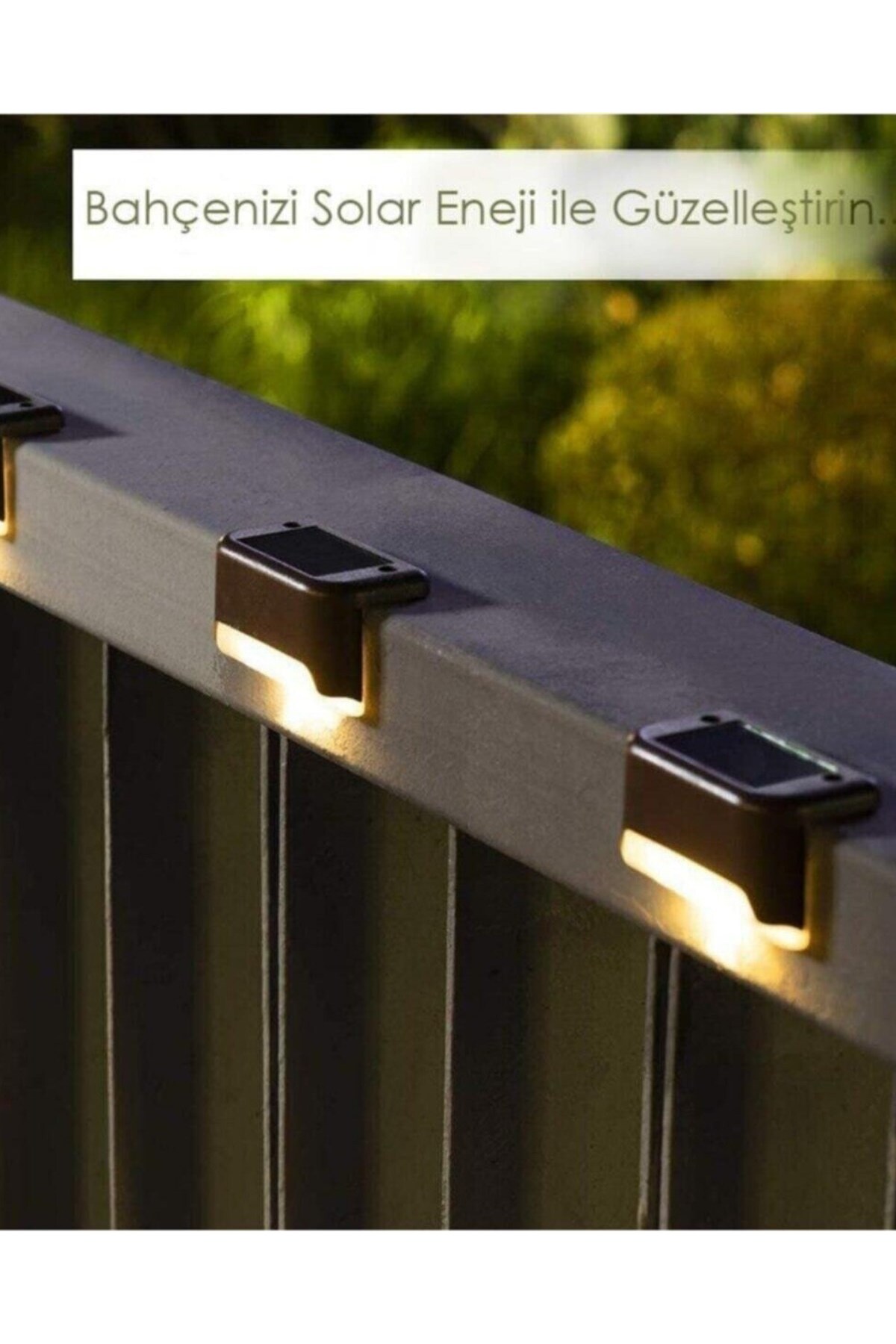 Solar Güneş Enerjili Dekoratif 2 Adet Köşebent Merdiven Veranda LED Lamba Dekor Ba 5