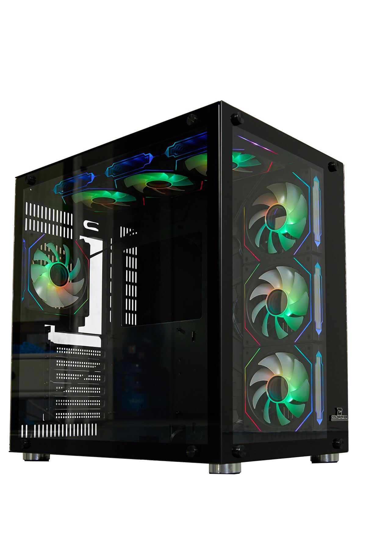 ColdPower Seaview Atx 7 * Argb Sessiz Fan Temper Cam Gaming Rgb