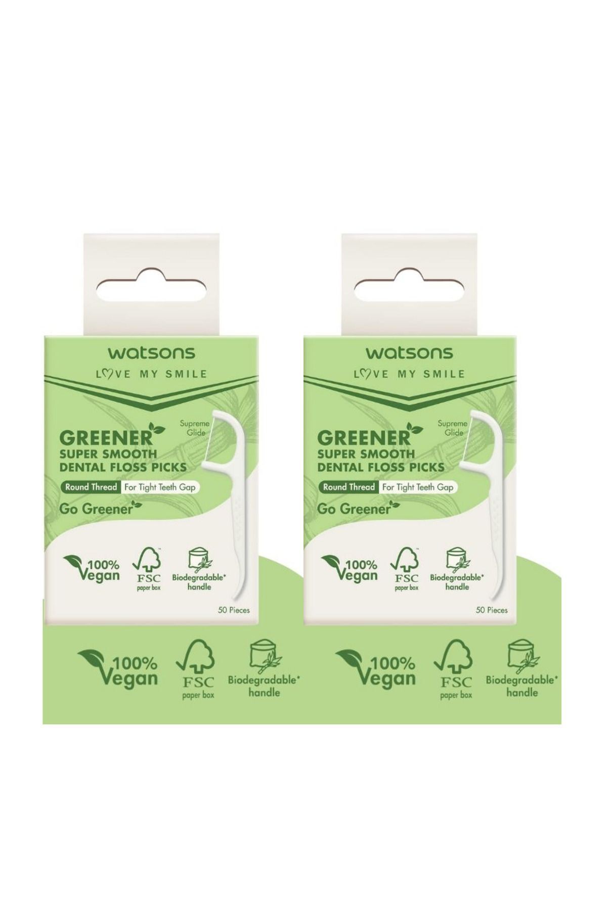 Watsons-50 Pieces x 2 Pieces Greener Super Smooth Toothpick Floss 1
