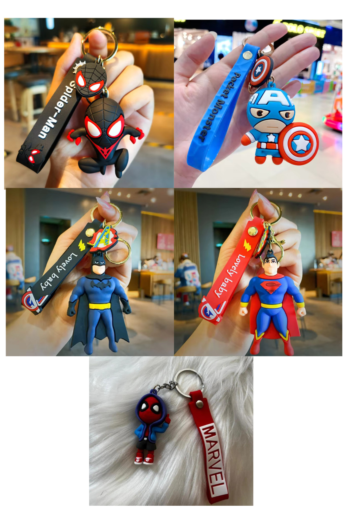 Marvel Superheroes 3D Silicone Keychain Big Size Purse Wallet Car Accessory Luxury 1pc
