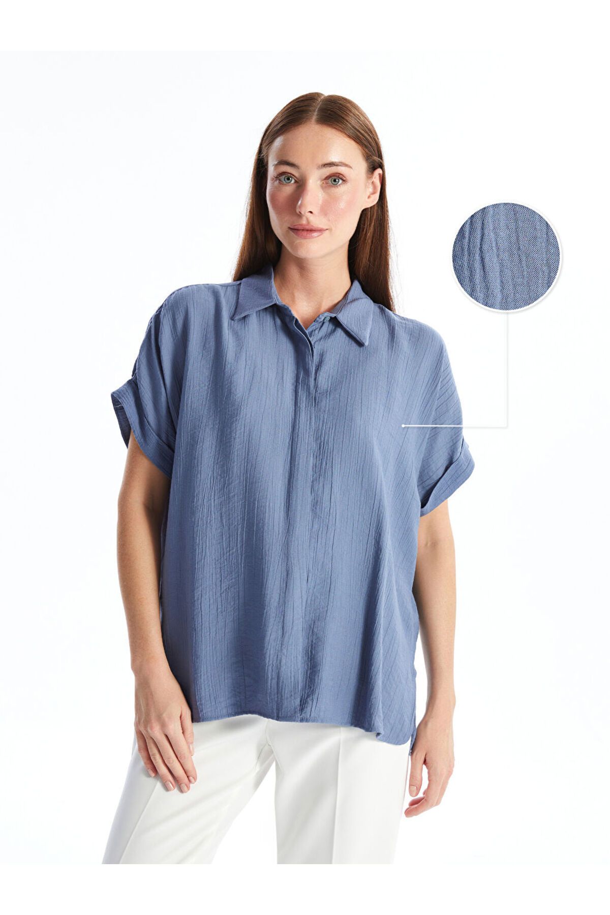 LC Waikiki Koszula Damska Oversize - Krótki Rękaw Kobieta - 40