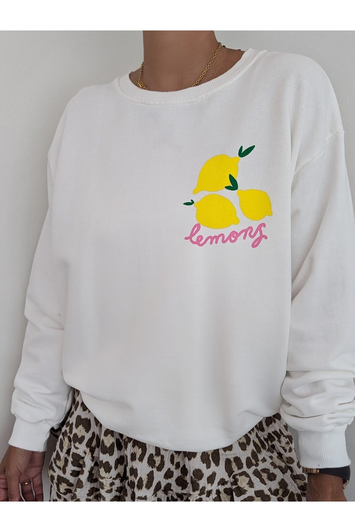 Amalfi Series Oversized Cut Printed Raised Organic Cotton Sweatshirt