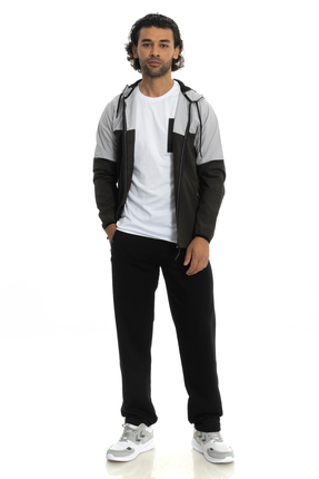 Cramp Spor Sabit Kapüşonlu   Cepleri Fermuarlı Erkek Outdoor  Rüzgarlık  Ceket