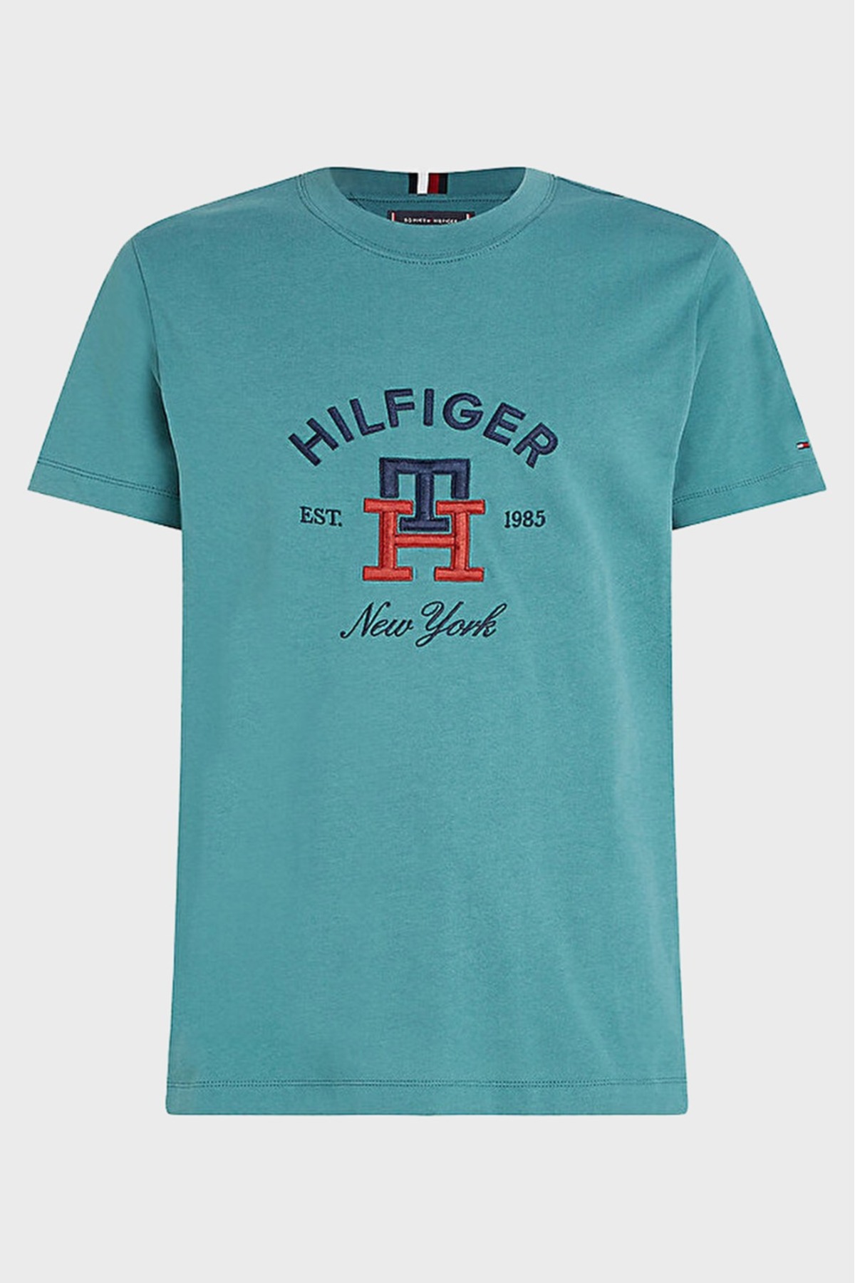لوگوی جدیدترین کالکشن تیشرت Tommy Hilfiger تامی هیلفیگر مردانه یقه صد در صد نخ پنبه ای منظم اورجینال - تصویر 4