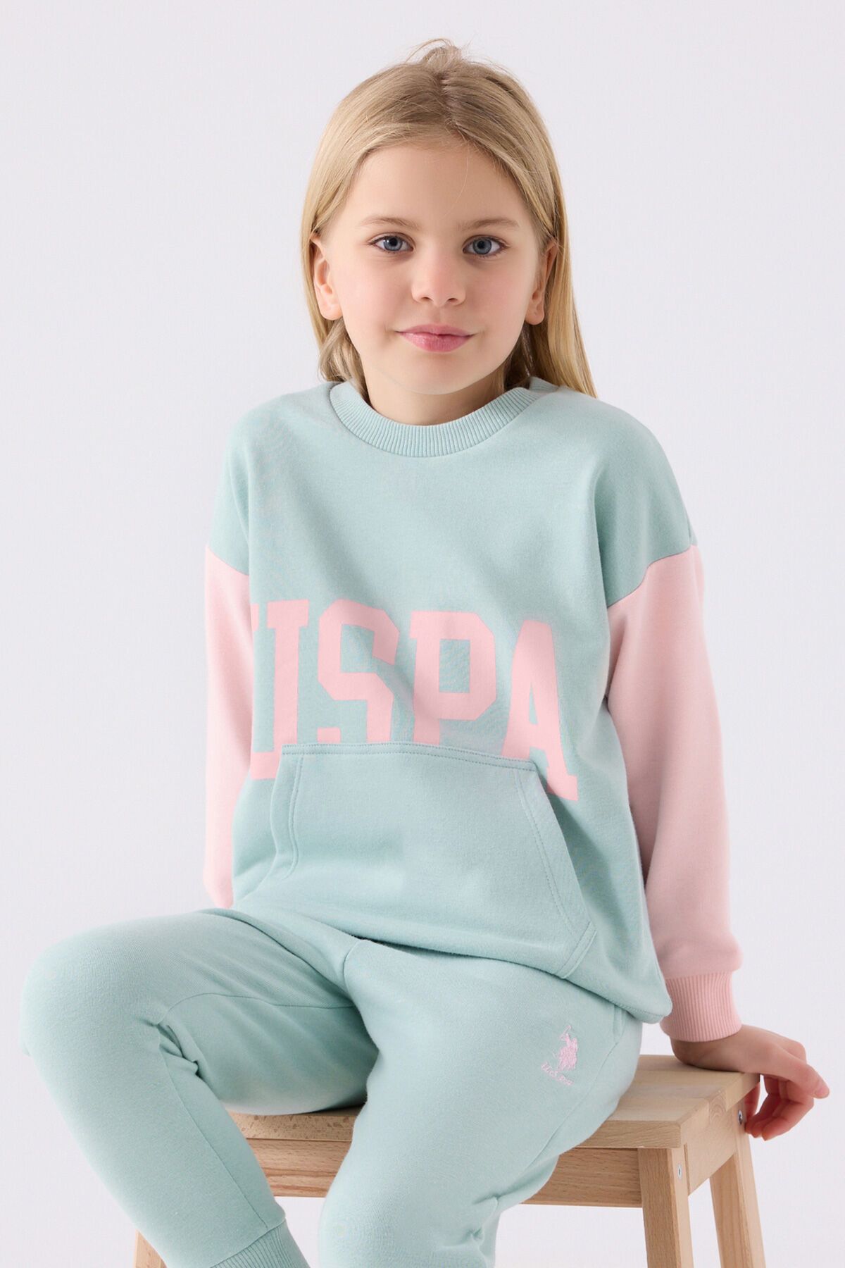 ست لباس ورزشی دخترانه US1994 سبز آبی U.S. Polo Assn.