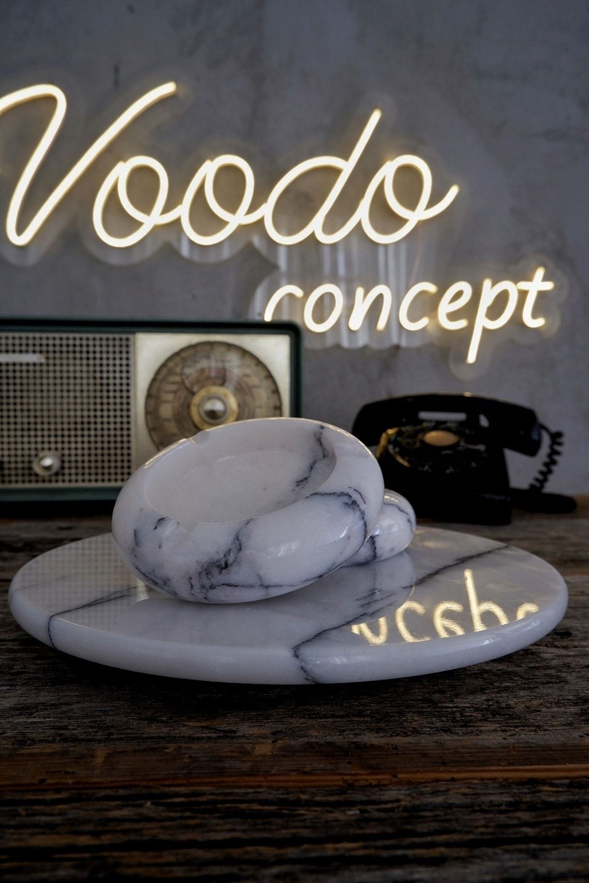 Voodo Concept-Lilac Marble Round Ashtray 2