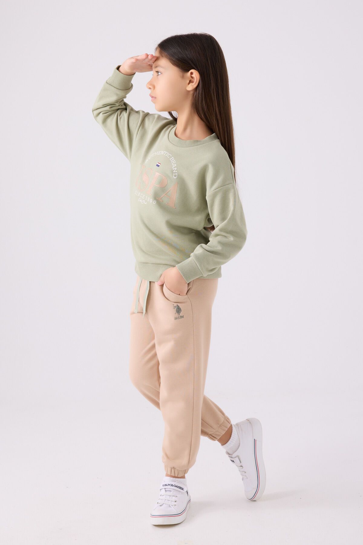 ست لباس ورزشی دخترانه US1975 چای سبز U.S. Polo Assn.