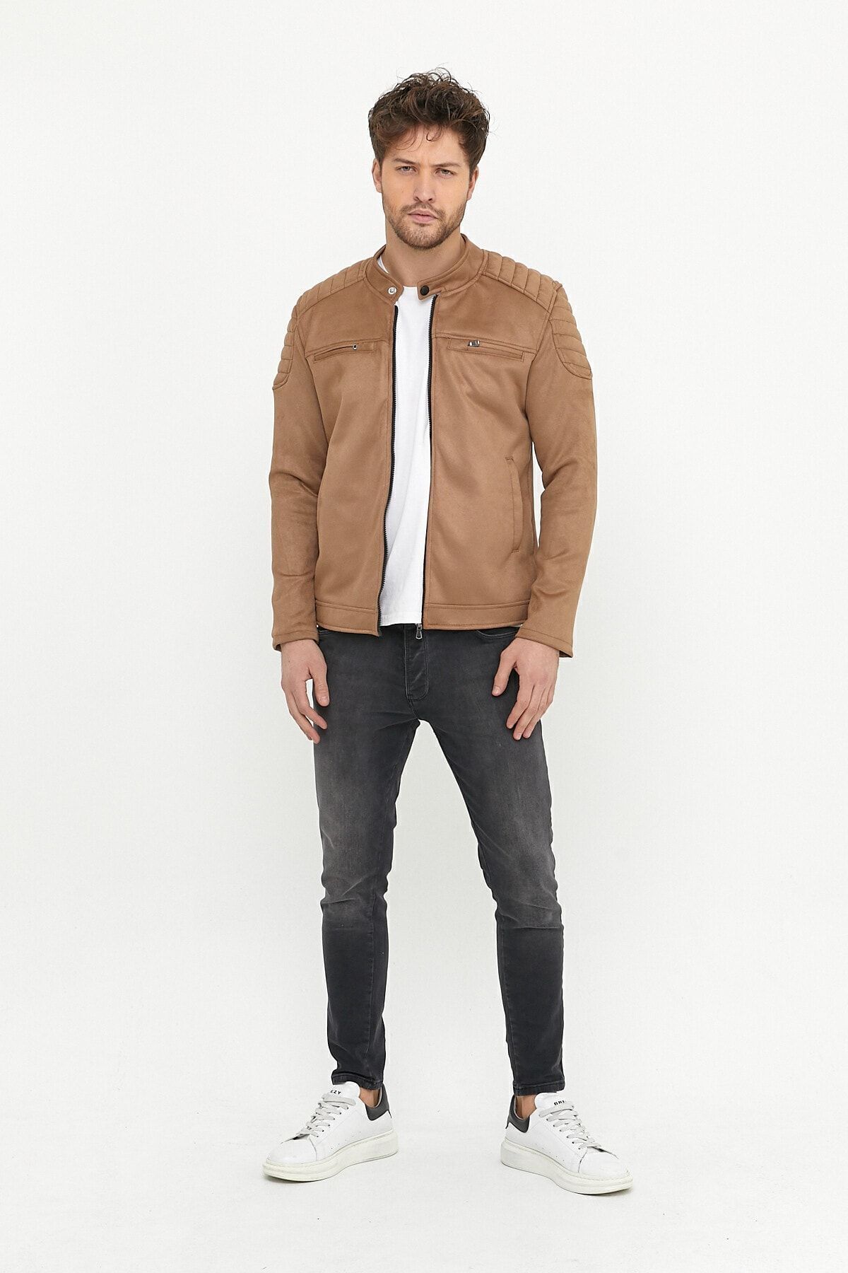 Mero Life-Ανδρικό τζάκετ Vizyon Slim Fit Suede 6