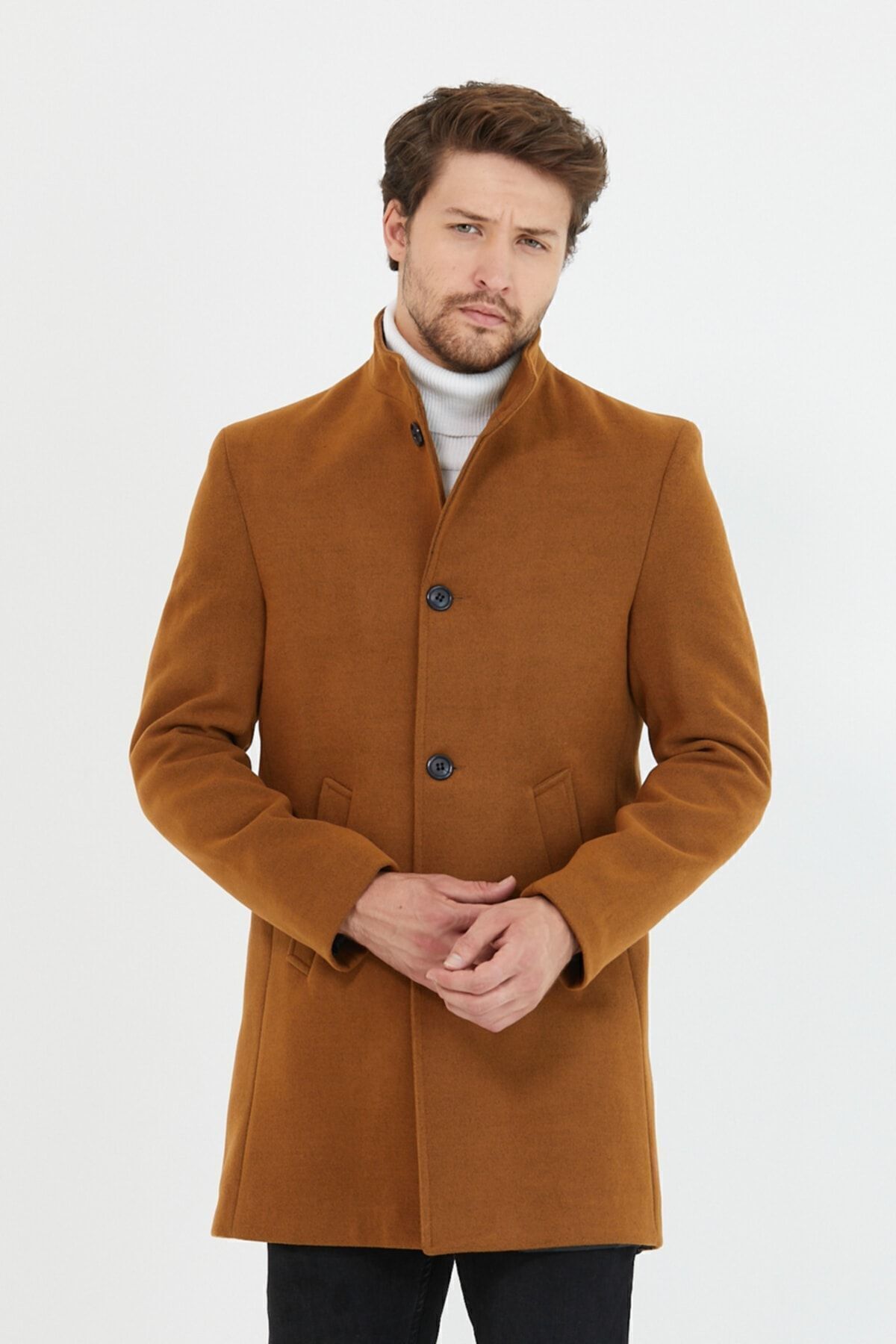 مرو لایف پالتو بلند کشمیری یقه ایستاده مردانه