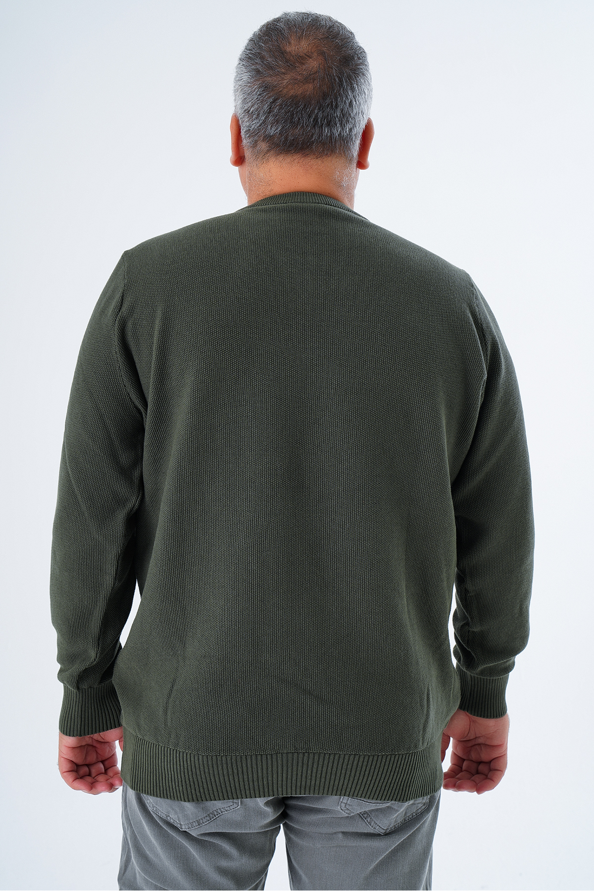 بافت و پلیور مردانه خاکی Trist Star | TRIST-2112 اورجینال - تصویر 3