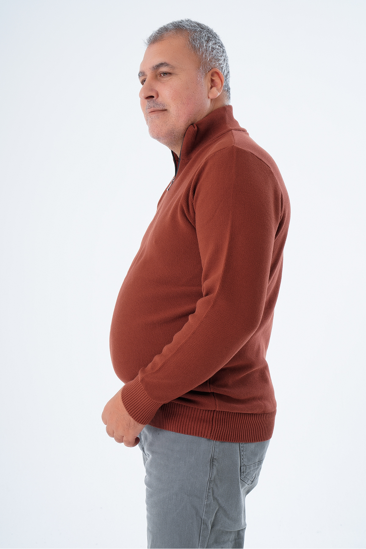 بافت و پلیور مردانه نارنجی Trist Star | TRIST-2113 اورجینال - تصویر 4