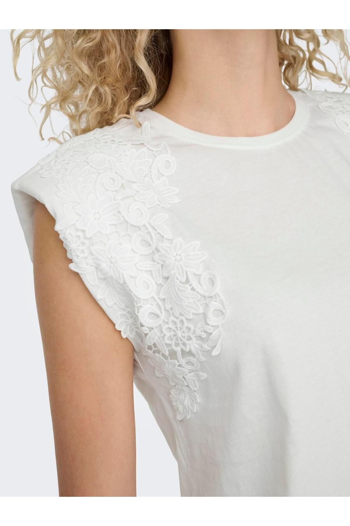 ONLY-تي شيرت ONLHENRIETTA LIFE - S/L Top Box JRS 100% قطن 4