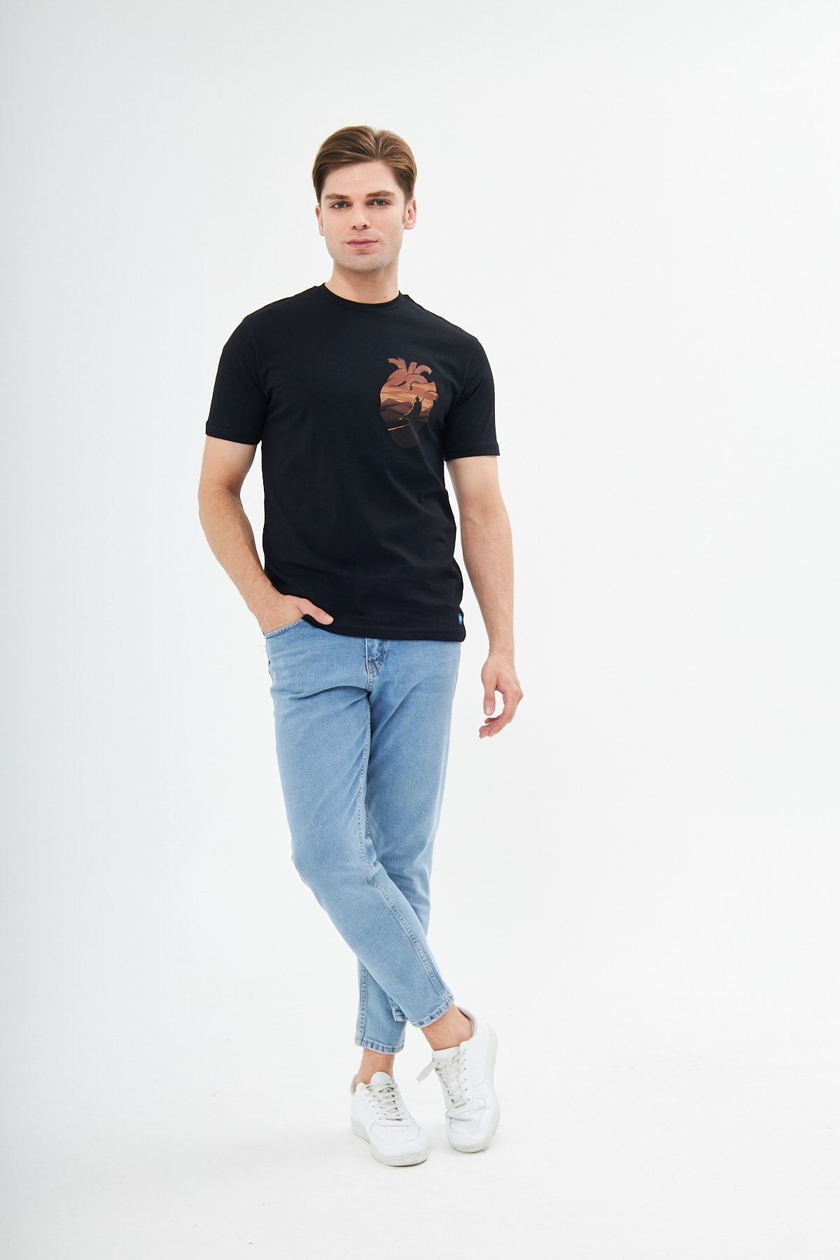 Mesfeno-Tricou cu imprimeu pentru piept și spate pentru bărbați 5