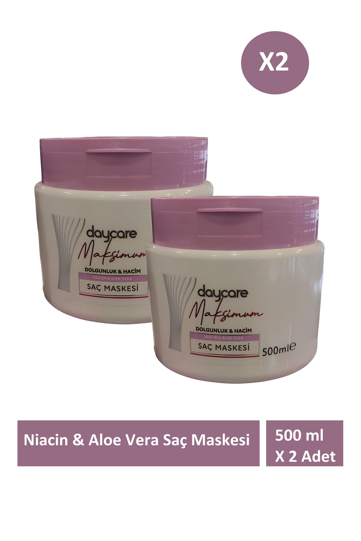 Daycare Dolgunlaştırıcı ve hacim veren saç bakım kremi maksimum hacim niacin ve aloevera 500 ml X 2 adet — DYCSM