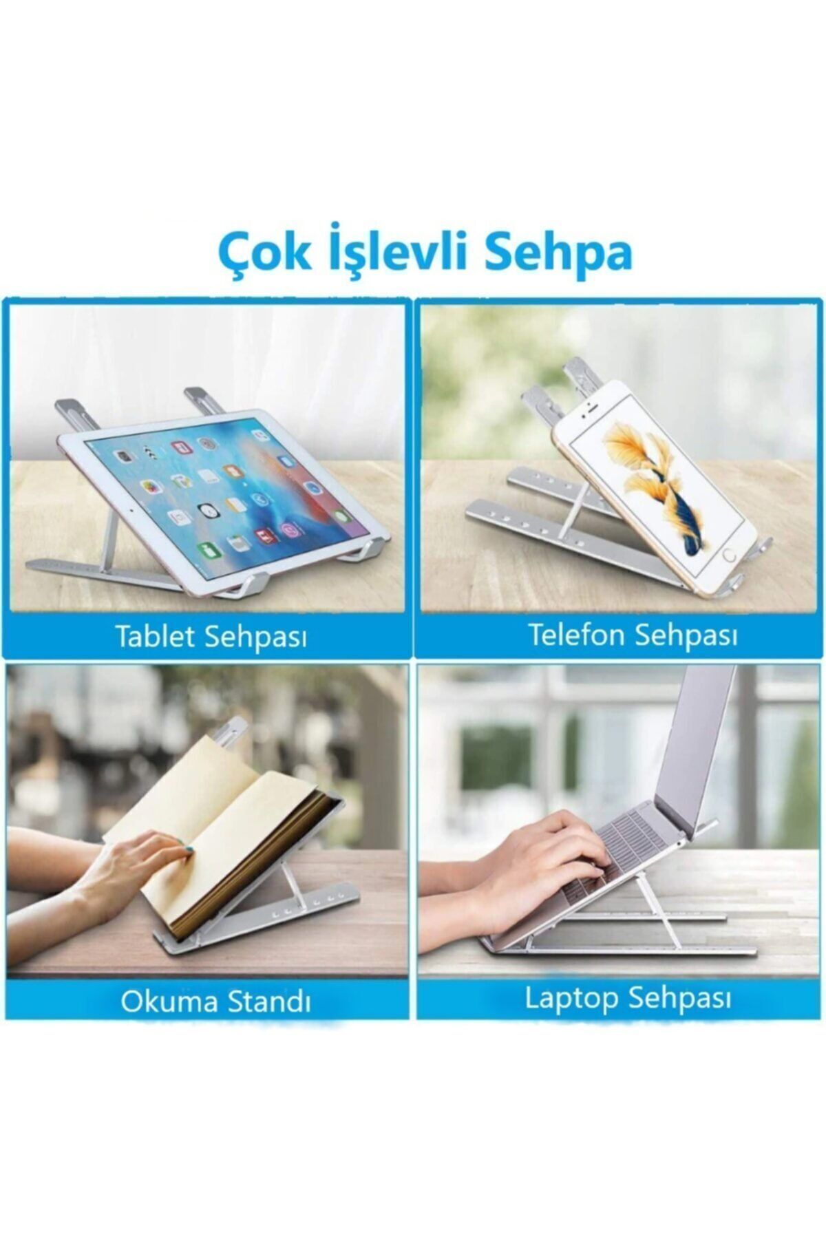 6-level Ayarlanabilir Dizüstü Standı Taşınabilir Alüminyum 6