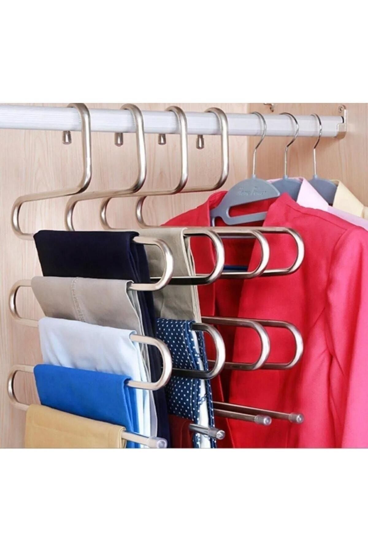 Alphom Decorative Metal Inside Wardrobe Chrome Hanger Trouser Hanger Multiple Hangers