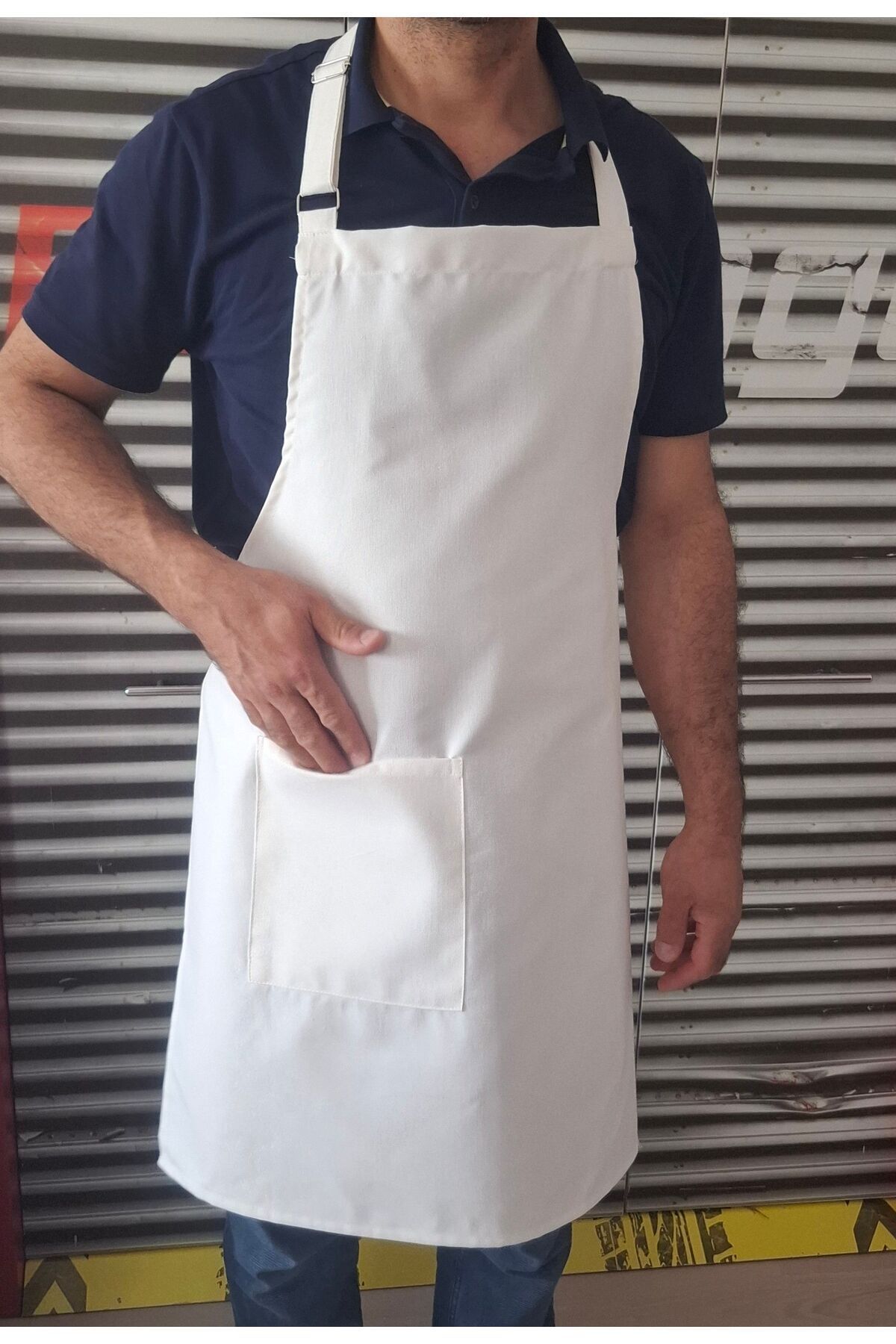 Derycollection-Off-White Chef Apron - Liquid Pusher with Adjustable Strap and Non-Retention 2