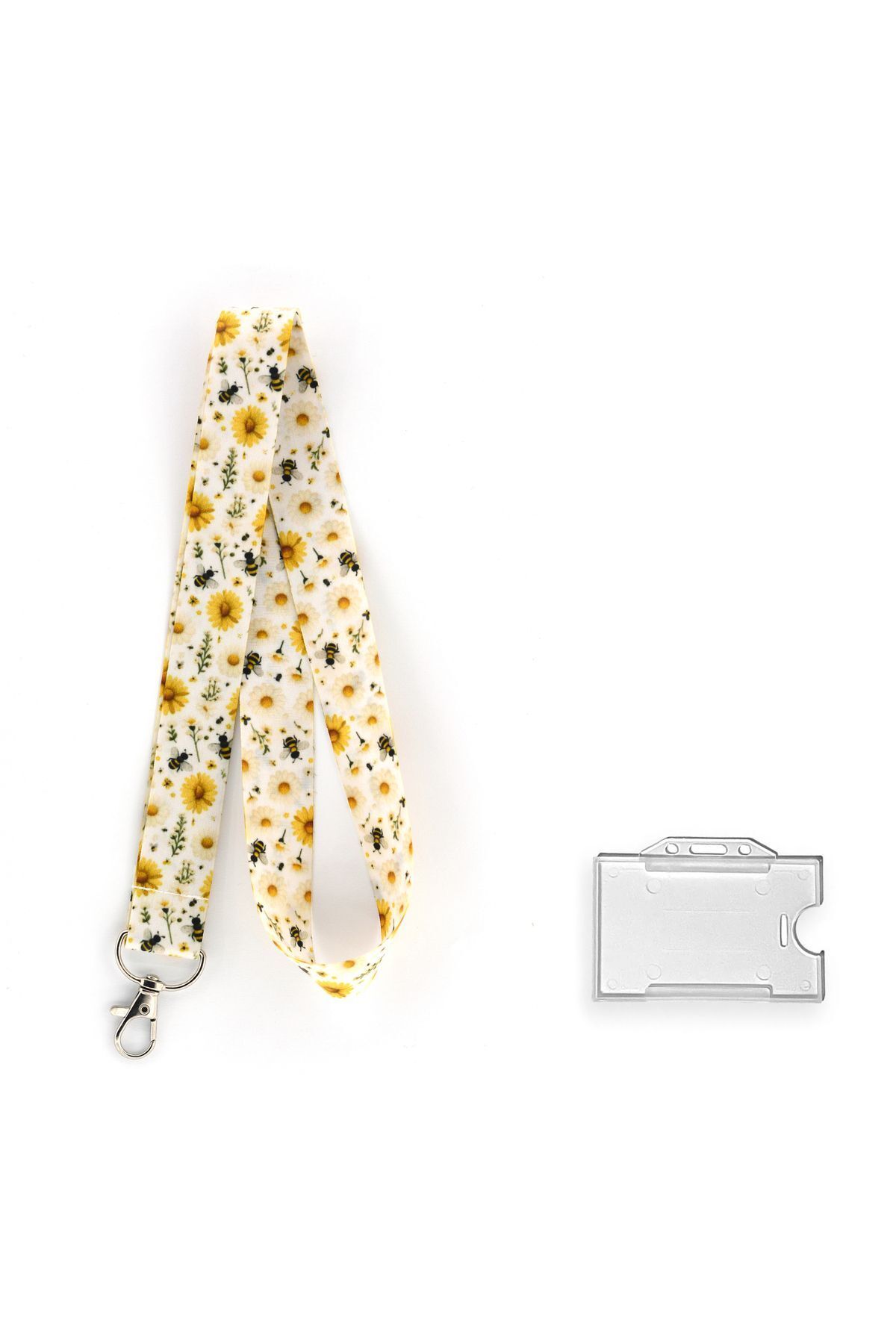 YİĞİTBAŞI-Patterned Neck Lanyard and Phone Strap for School and Hospital - Transparent Horizontal Card Holder 1