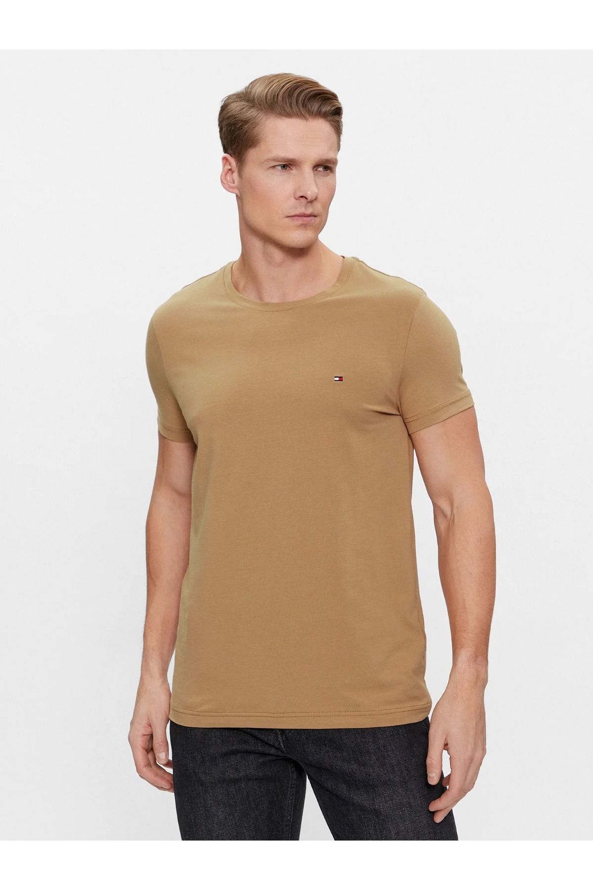 Tommy Hilfiger Basic STRETCH Erkek T SHIRT Erkek Giyim