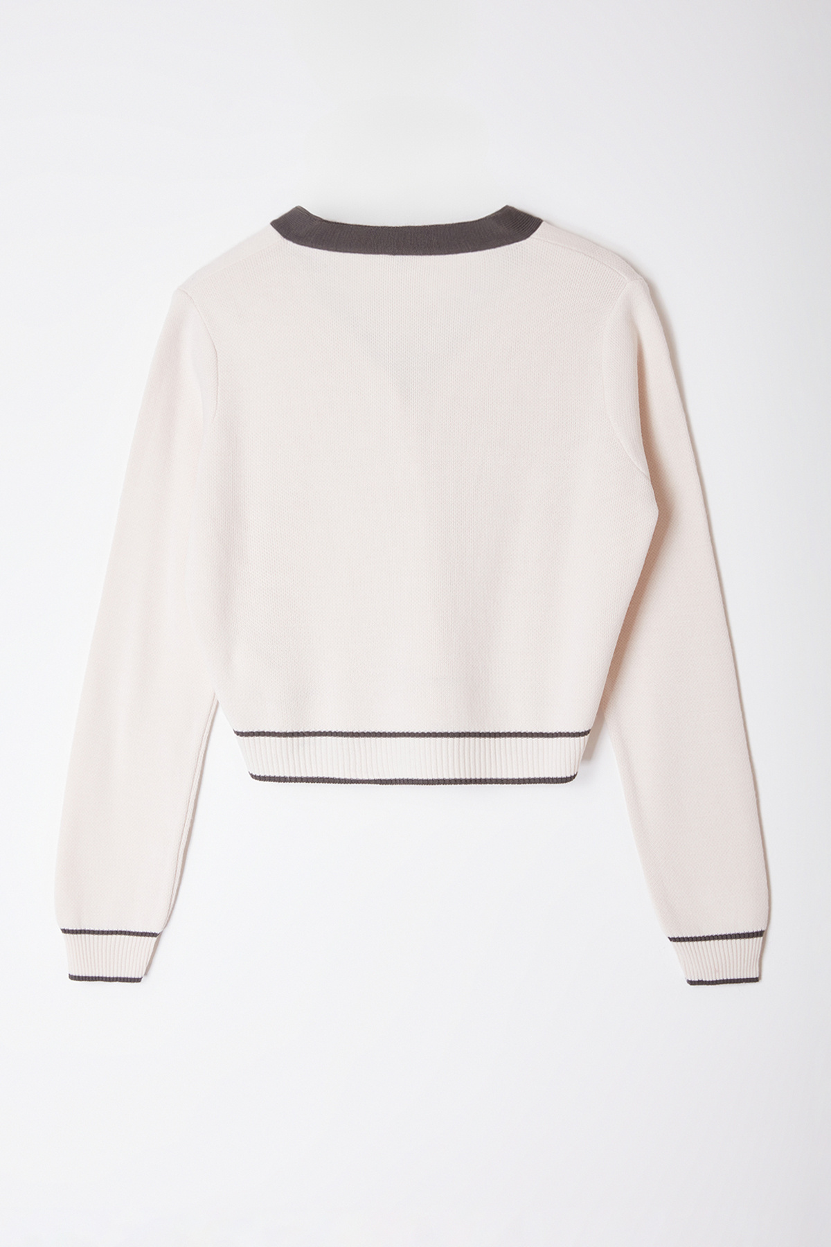 Trendyolmilla  Antrasit Renk Bloklu Kurdele/Fiyonk Detaylı Triko Hırka TWOAW25HI00246 - Görsel 7