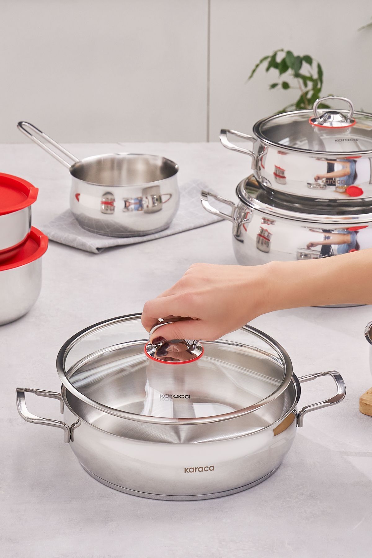 Karaca-Cook Hide V2 13-teiliges Kochgeschirrset aus Stahl mit Induktionsboden 3
