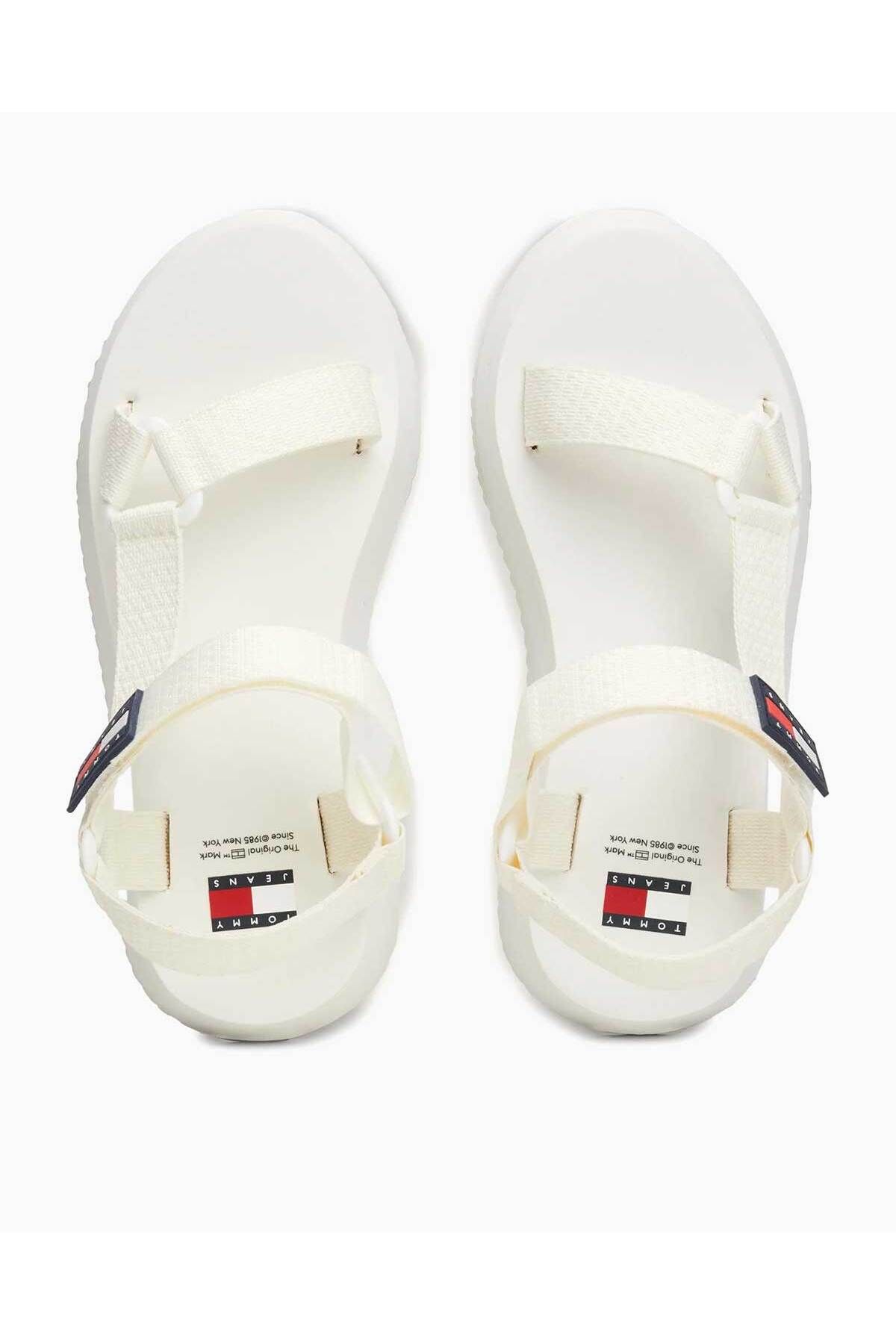 صندل سفید زنانه های en0en02466ybl اورجینال Tommy Hilfiger