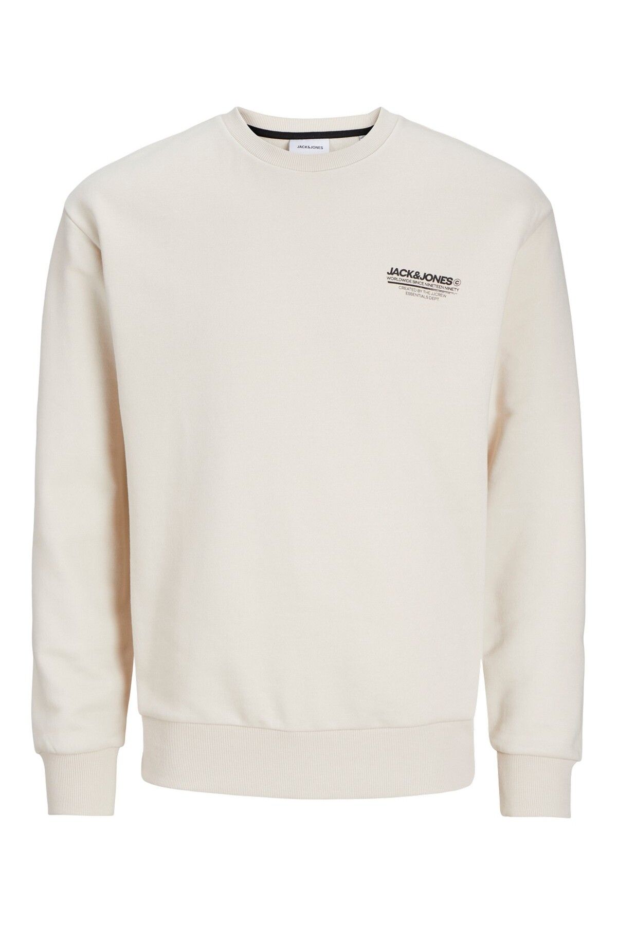 Jack Jones Jack Jones Beige Men s Sweatshirt Round Neck Comfortable Fit Long Sleeve 12256831 Trendyol