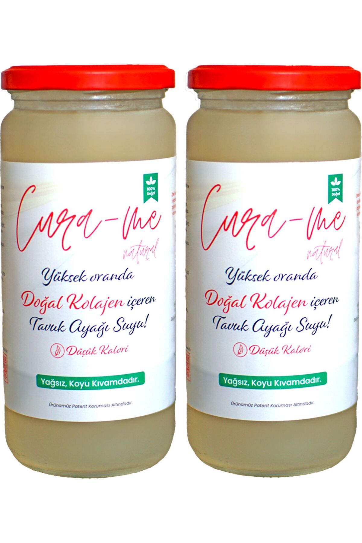 Cura-Me Natural Doğal Kolajen, Glukozamin Ve Kondroitin Içeren Tavuk Ayağı Kemik Suyu 480 ml 2 Adet