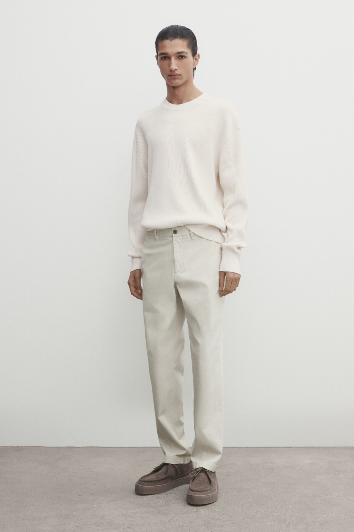 MASSIMO DUTTI Womens Slim Fit Chino Trousers EU 34 2XS W30 L29 Beige