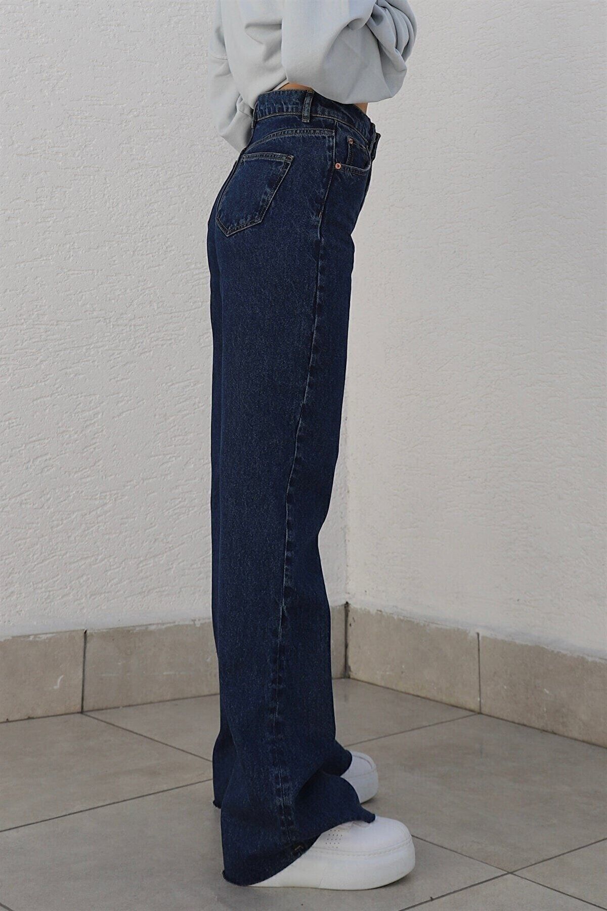 Camelia Gold Ikon 90s Füme Likralı Süper Extra Yüksek Bel Palazzo Salaş Jean Pantolon