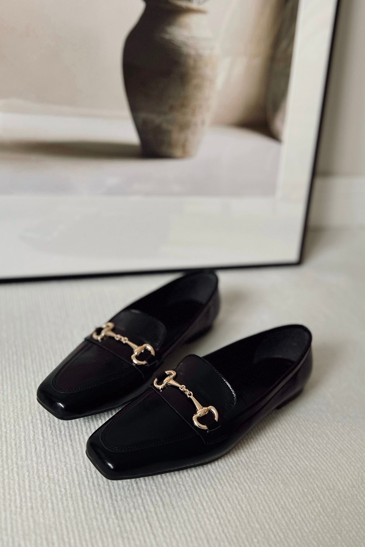 POLKA STORE-Manifest Blunt Toe Talpă plată Cataramă Mocasin Mocasini Balerini Pantofi de zi cu zi confortabili pentru femei 6