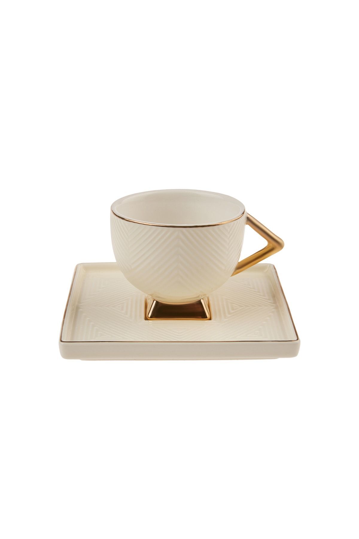 Karaca-Art Deco Creme 90 ml Persönlichkeit Kaffeetassen-Set - 2 Personen 4