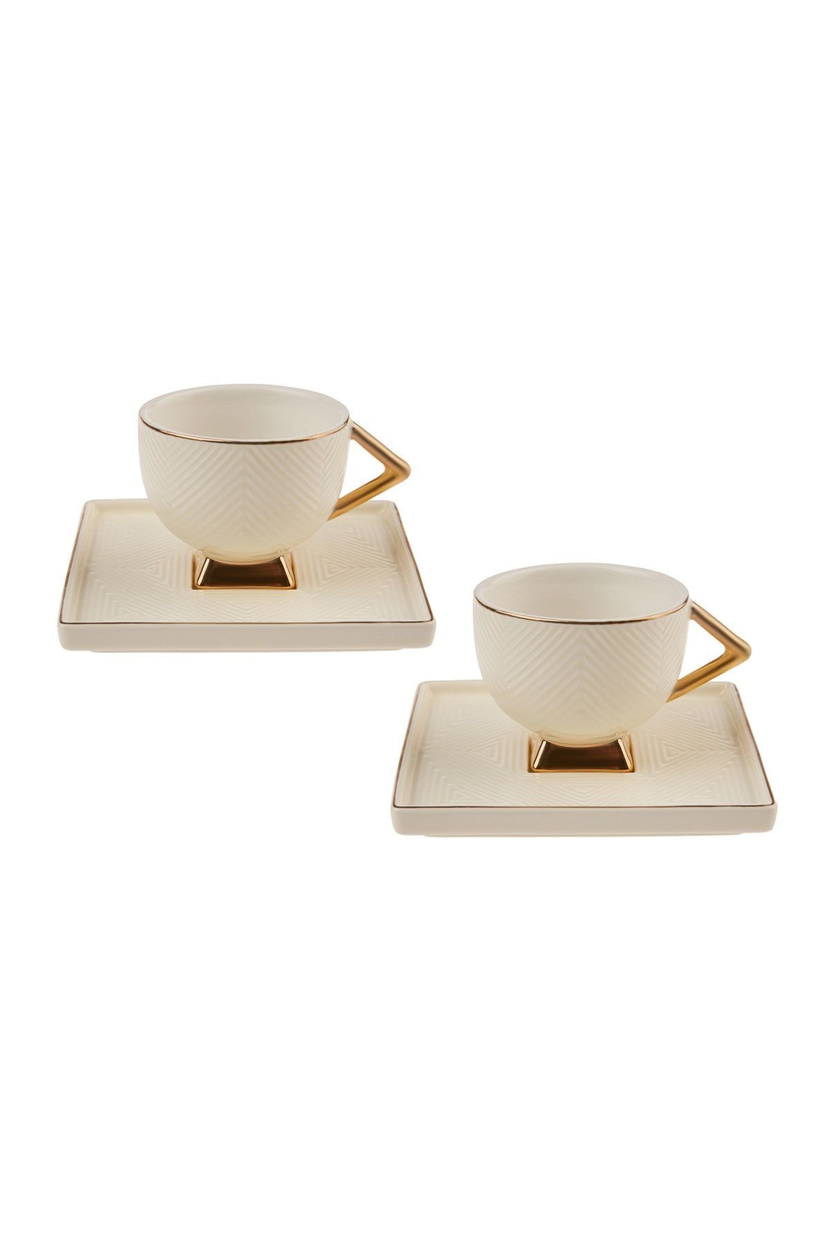 Karaca-Art Deco Creme 90 ml Persönlichkeit Kaffeetassen-Set - 2 Personen 3