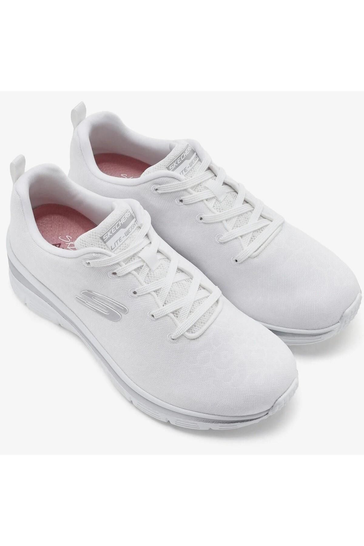 Skechers Air Cooled Memory Foam Fashion Fit Sneaker Gunluk Spor Ayakkab Beyaz Yukseklik 4 4 cm