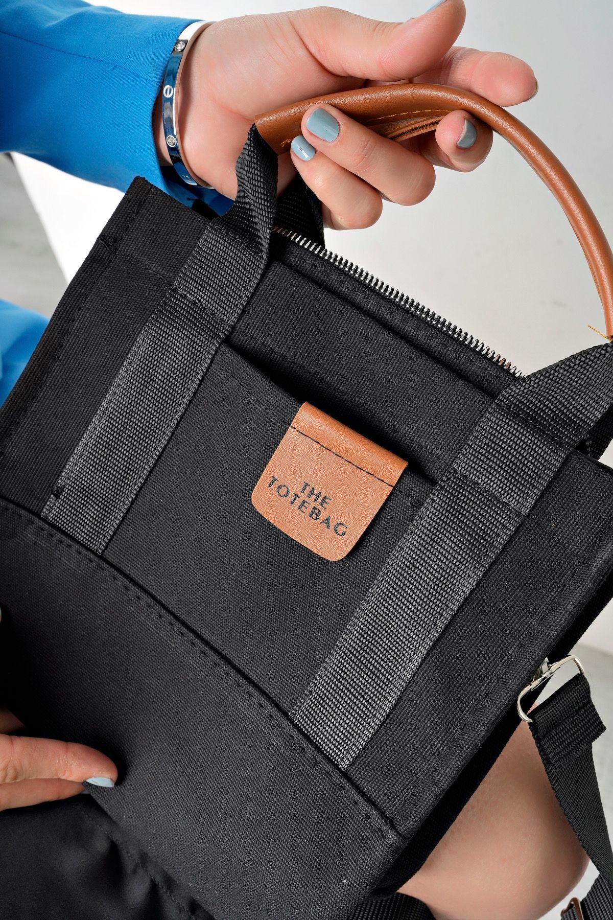 Z&M COLLECTION BAG SHOPPİNG-Canvas Tote Bag - Suitable for Hand, Arm and Shoulder Use, with Zipper and Adjustable Strap 5