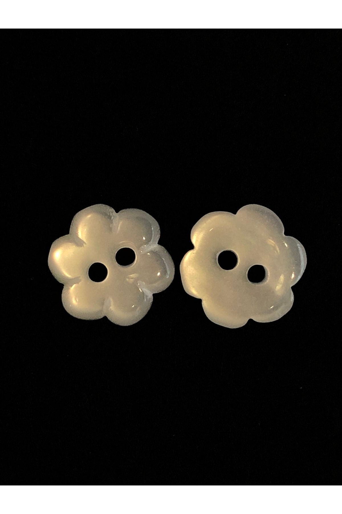 aensia-Pearlescent White Daisy Flower Model Baby Size Polyester Button 18 Size Buttons - Pack of 10 Buttons 5