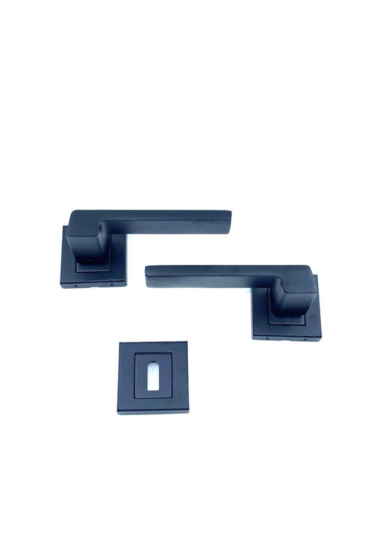 Sofuoğlu-Luxury Anka Square Rosette (ROOM) Door Handle Matte Black (2 PIECES - SET, FRONT AND BACK SIDE) 3